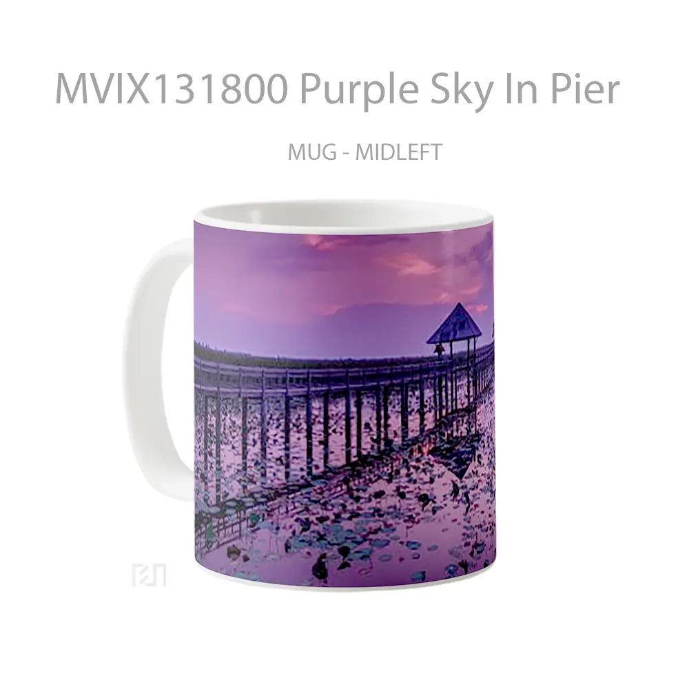 Mug Purple Sky In Pier Gelas Pemandangan Alam - All-side / Desain