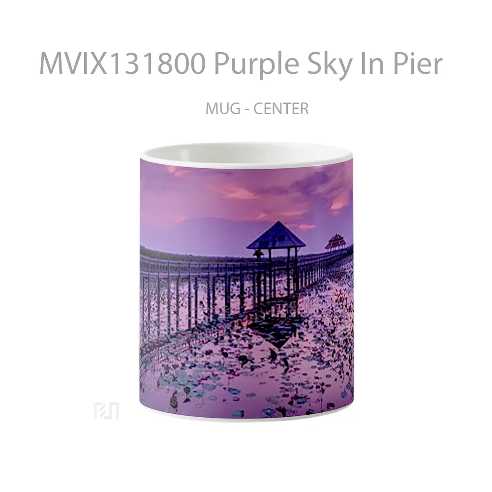Mug Purple Sky In Pier Gelas Pemandangan Alam