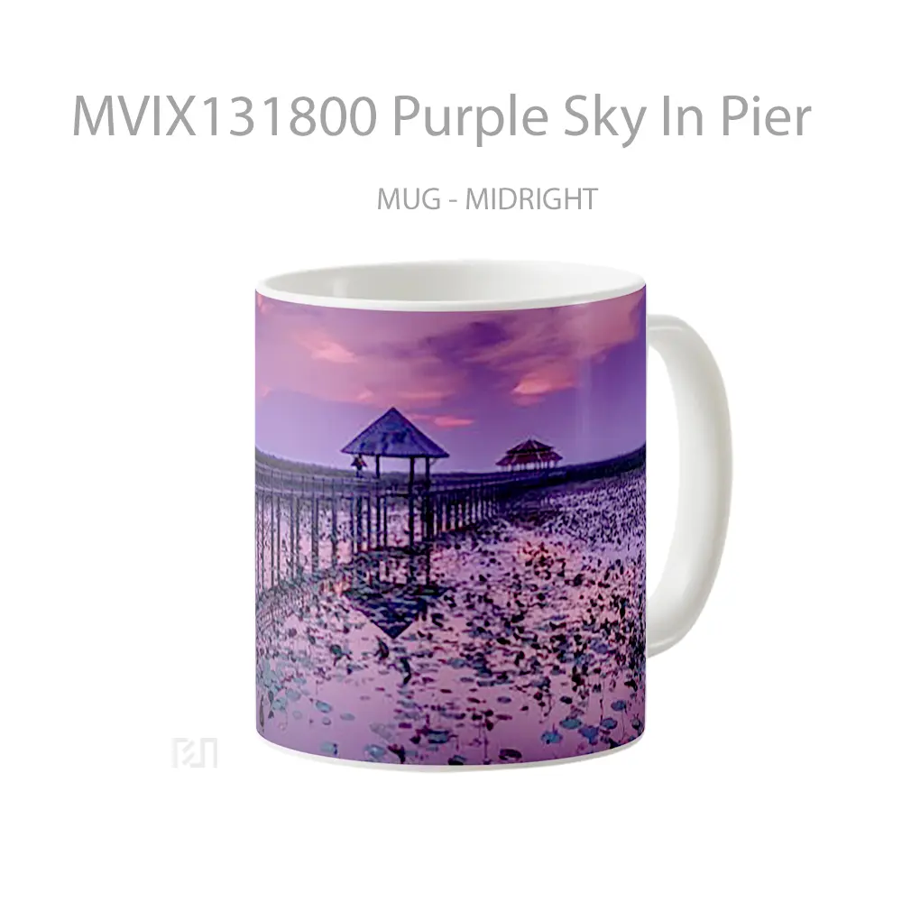 Mug Purple Sky In Pier Gelas Pemandangan Alam - All-side / Desain
