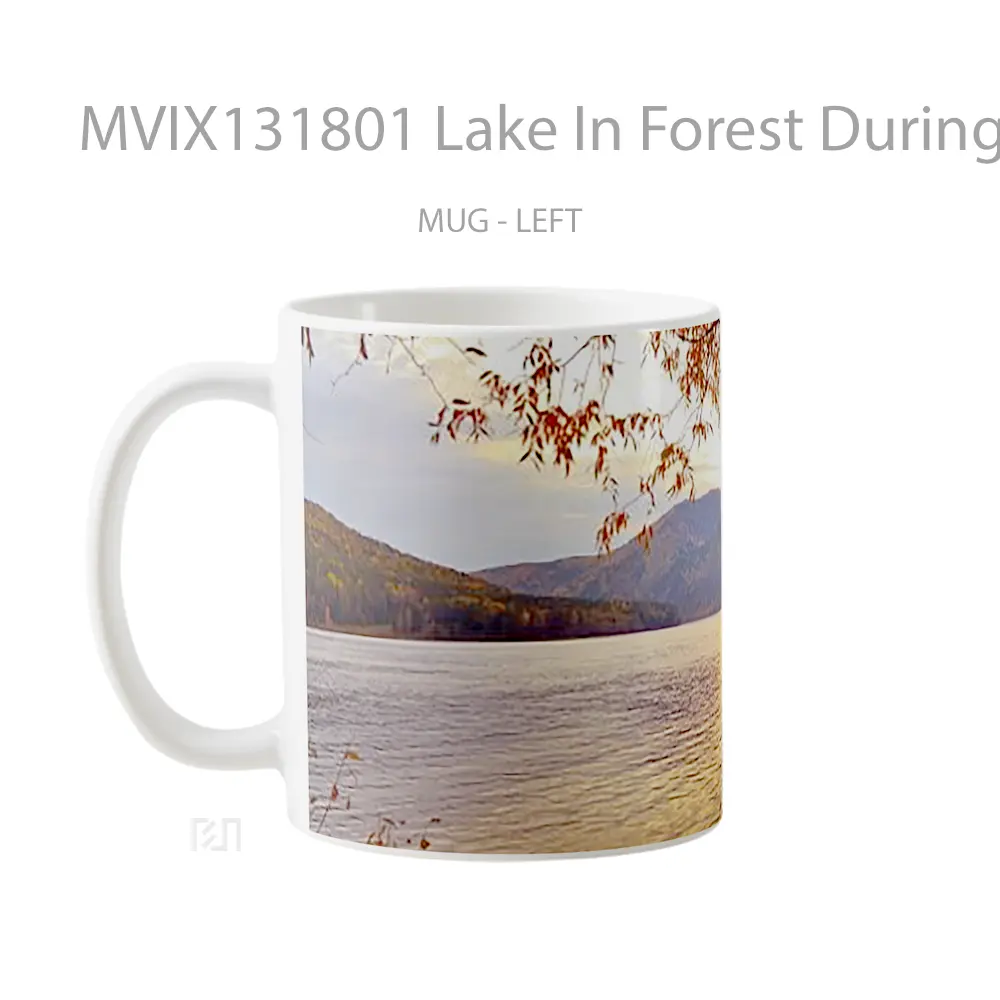 Mug Lake In Forest During Autumn Gelas Pemandangan Alam - All-side / Desain