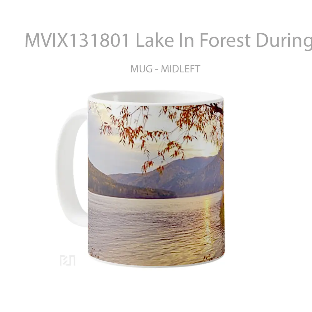 Mug Lake In Forest During Autumn Gelas Pemandangan Alam - All-side / Desain