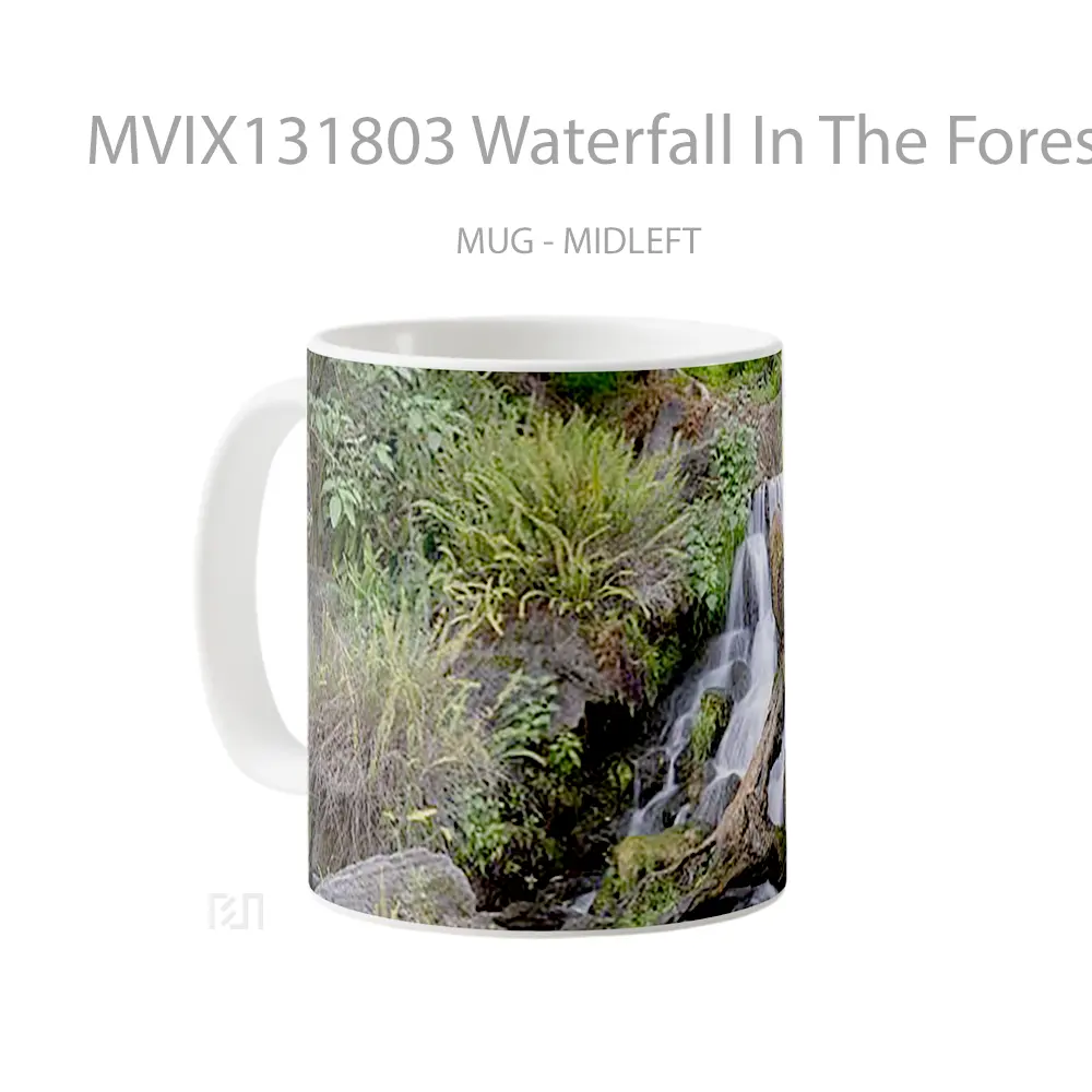 Mug Waterfall In The Forest V1 Gelas Pemandangan Alam - All-side / Desain