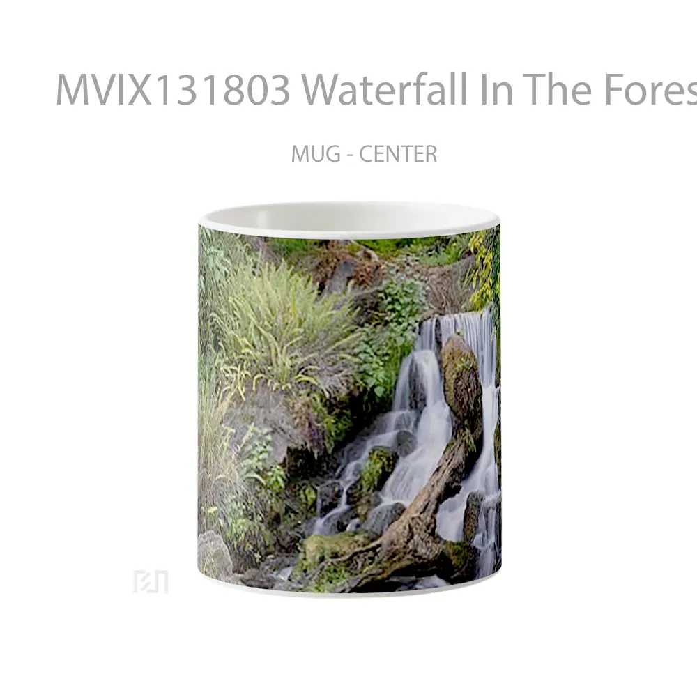 Mug Waterfall In The Forest V1 Gelas Pemandangan Alam
