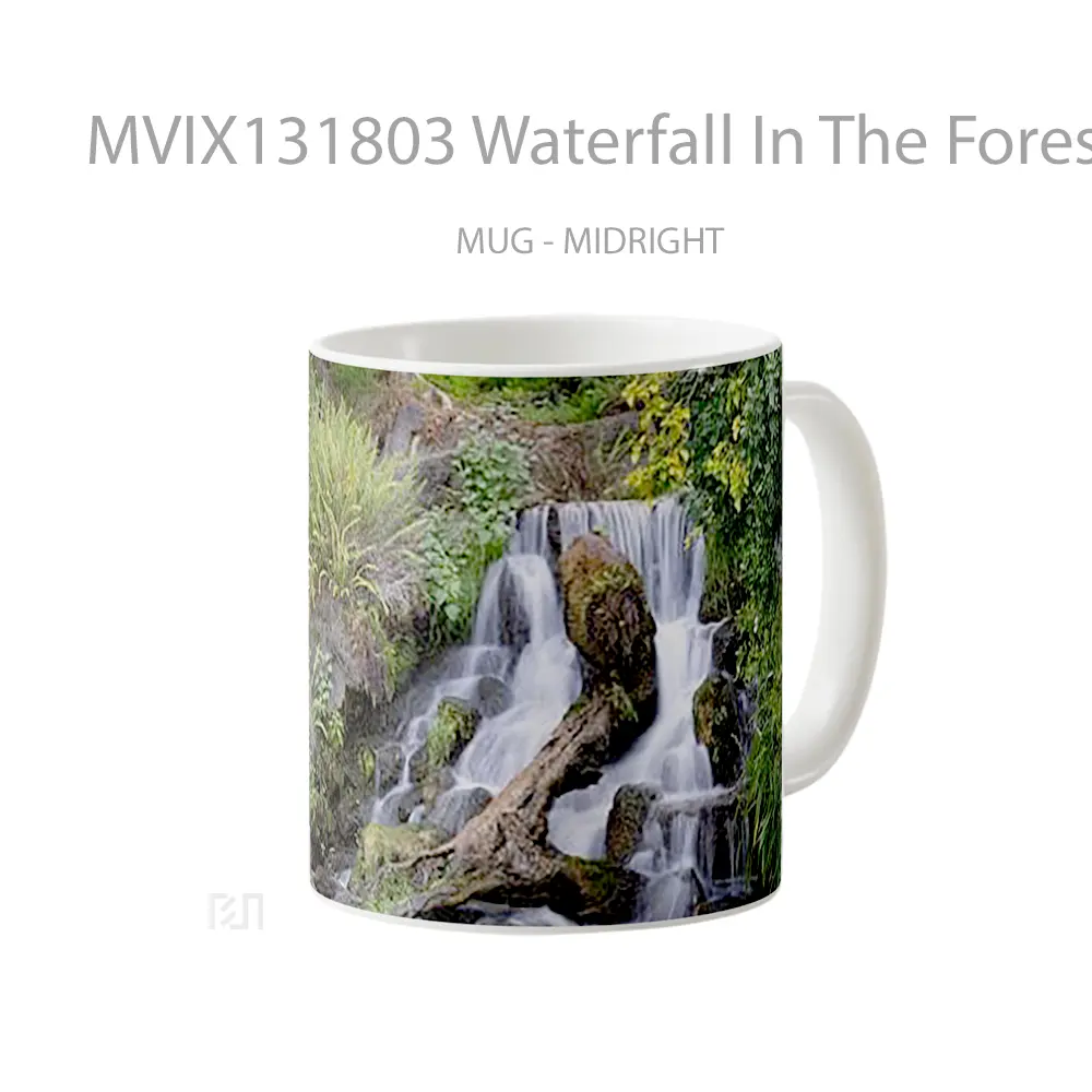 Mug Waterfall In The Forest V1 Gelas Pemandangan Alam - All-side / Desain