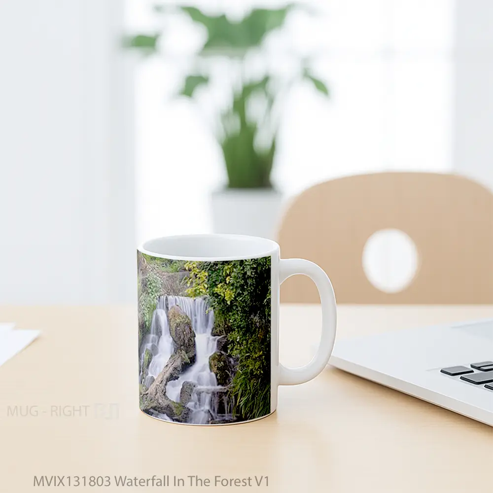 Mug Waterfall In The Forest V1 Gelas Pemandangan Alam - All-side / Desain