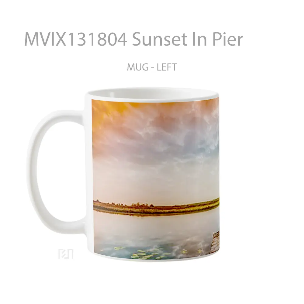 Mug Sunset In Pier Gelas Pemandangan Alam - All-side / Desain