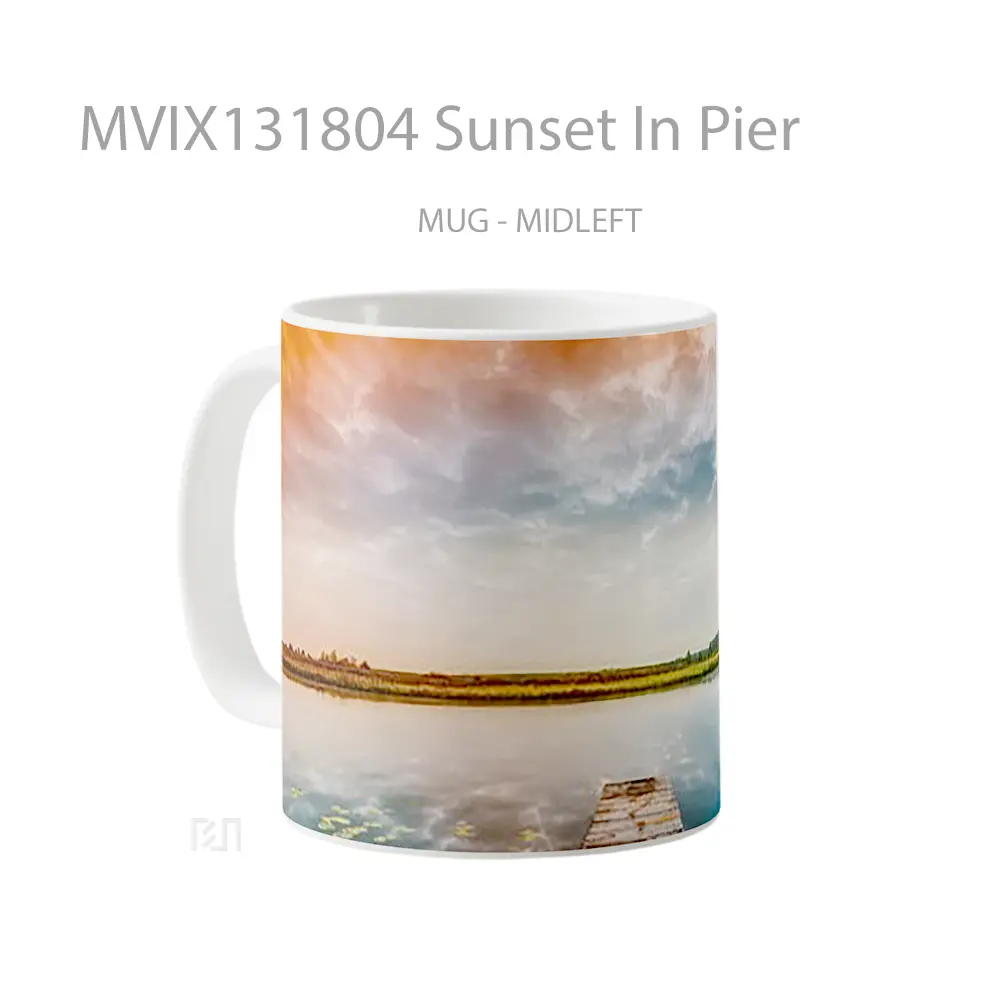 Mug Sunset In Pier Gelas Pemandangan Alam - All-side / Desain