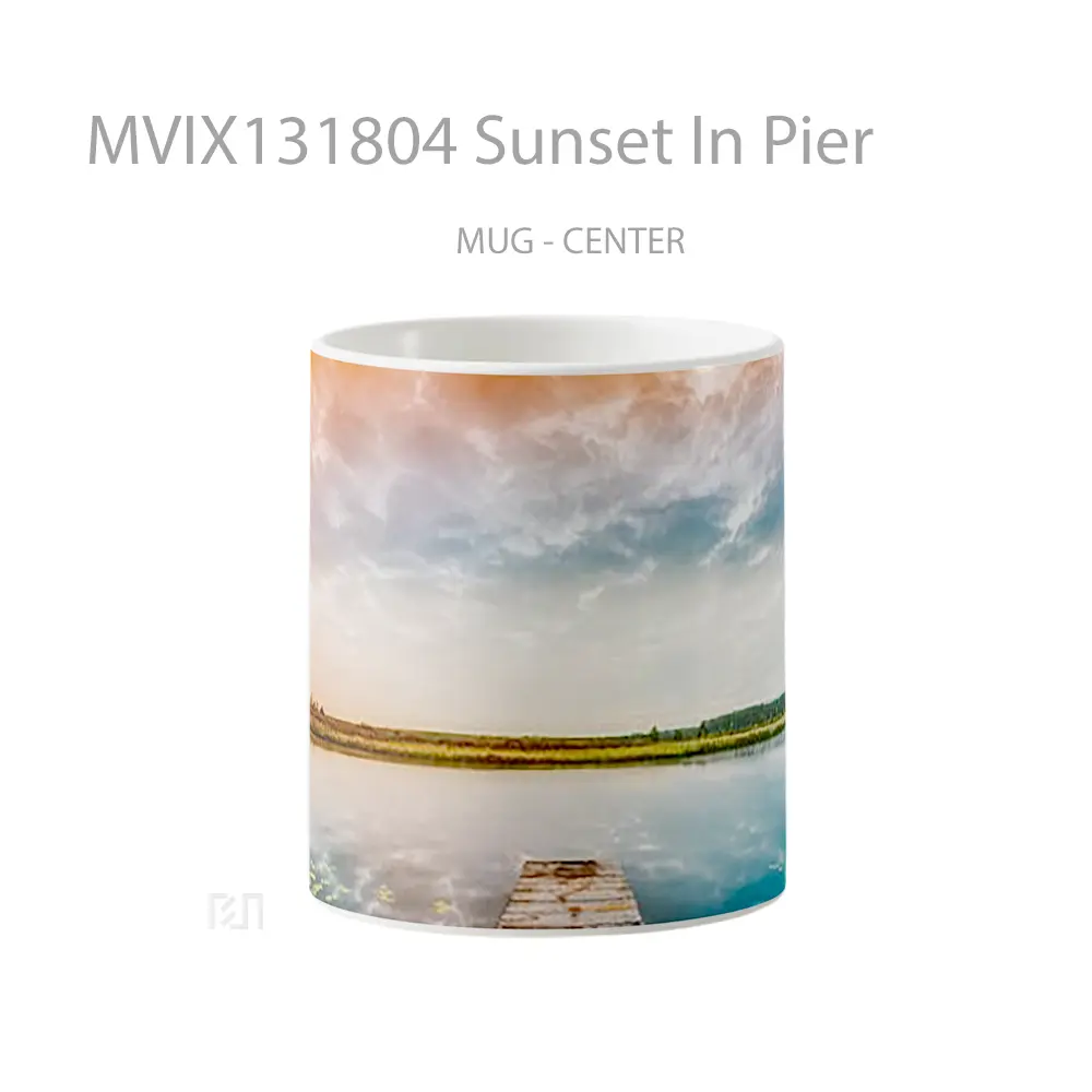 Mug Sunset In Pier Gelas Pemandangan Alam