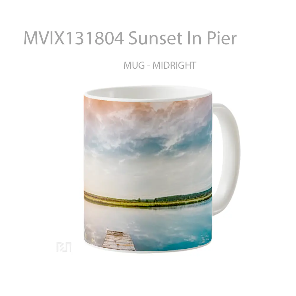 Mug Sunset In Pier Gelas Pemandangan Alam - All-side / Desain