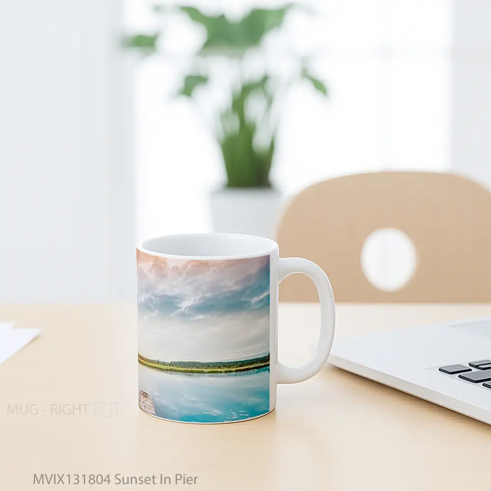 Mug Sunset In Pier Gelas Pemandangan Alam - All-side / Desain
