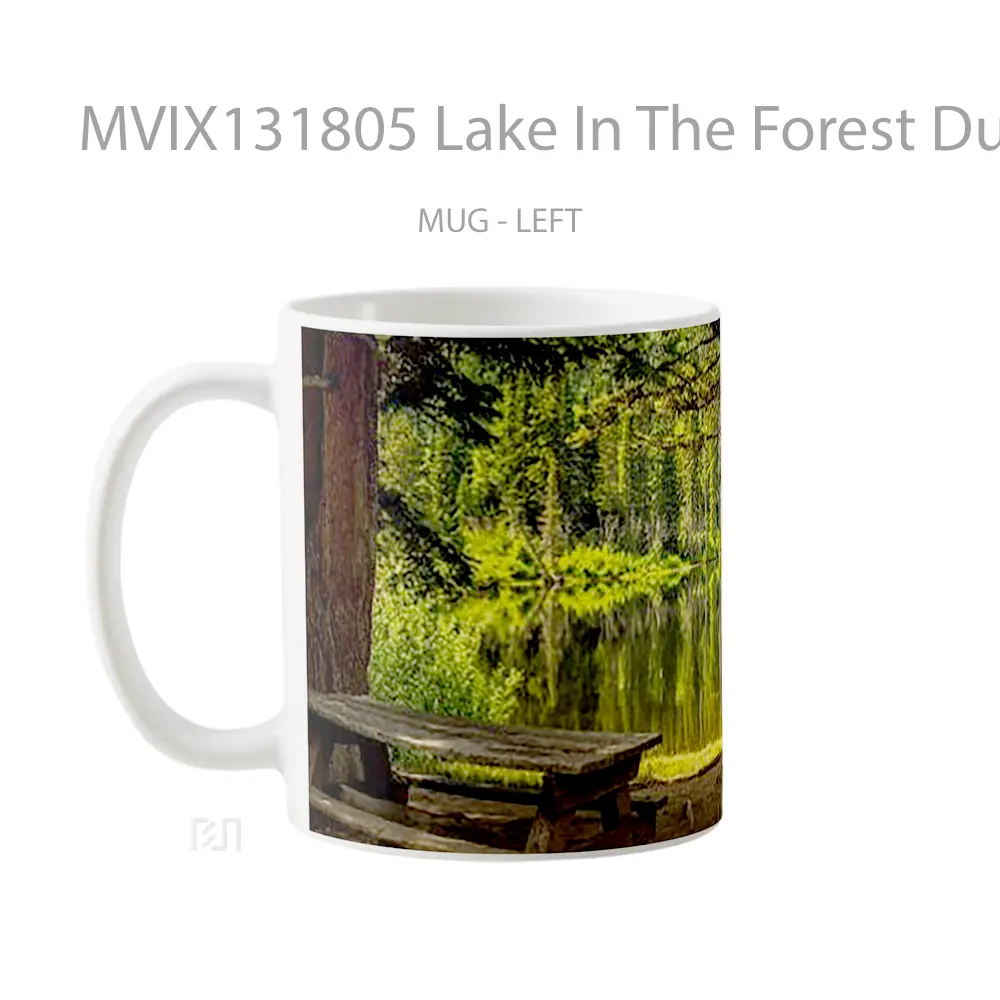 Mug Lake In The Forest During The Day Gelas Pemandangan Alam - All-side / Desain