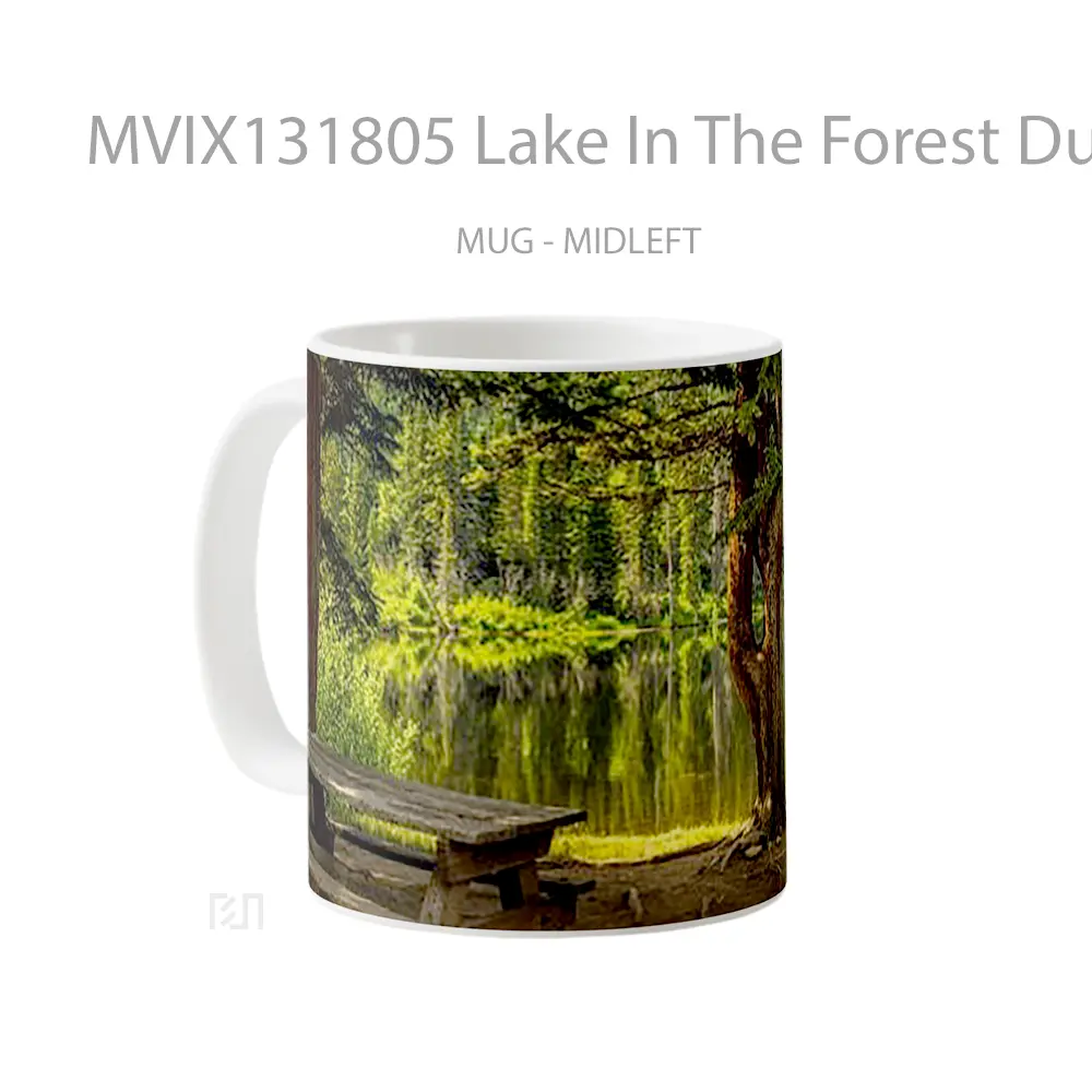 Mug Lake In The Forest During The Day Gelas Pemandangan Alam - All-side / Desain