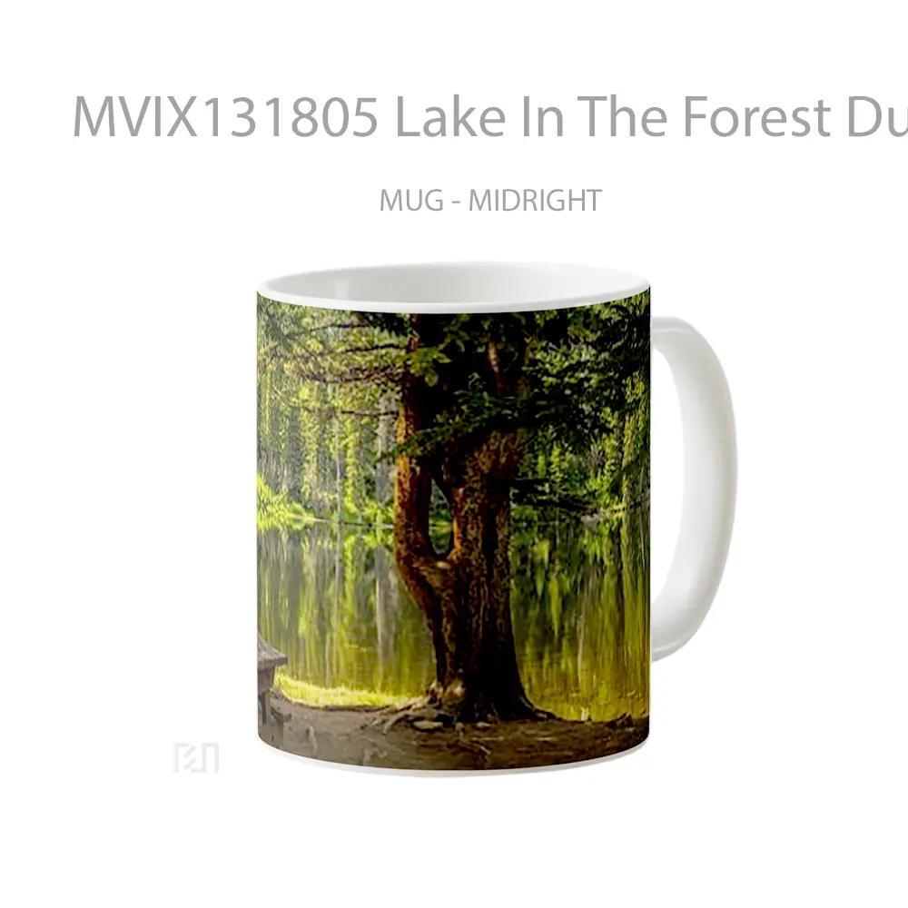 Mug Lake In The Forest During The Day Gelas Pemandangan Alam - All-side / Desain