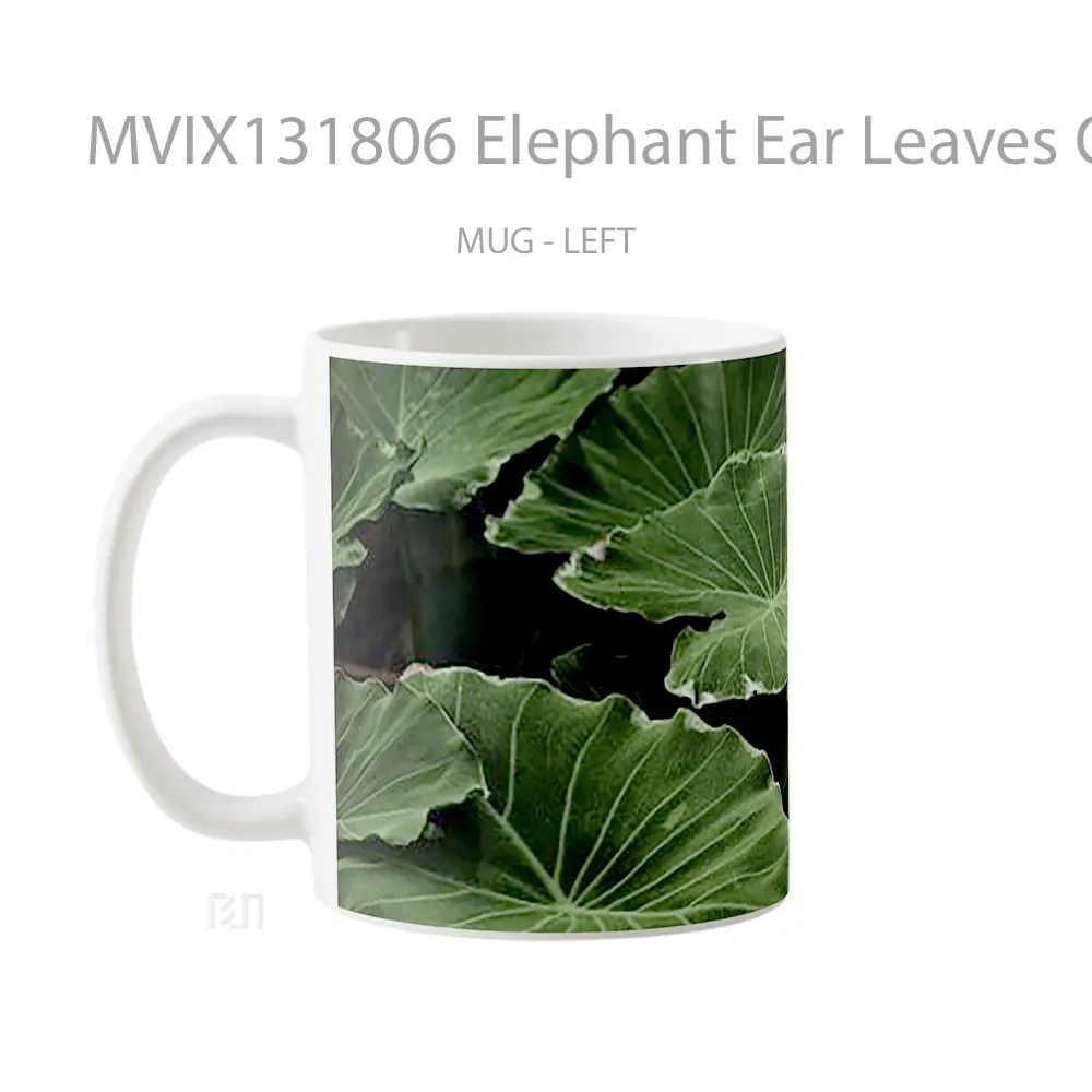 Mug Elephant Ear Leaves On Water Gelas Hewan Lucu - All-side / Desain