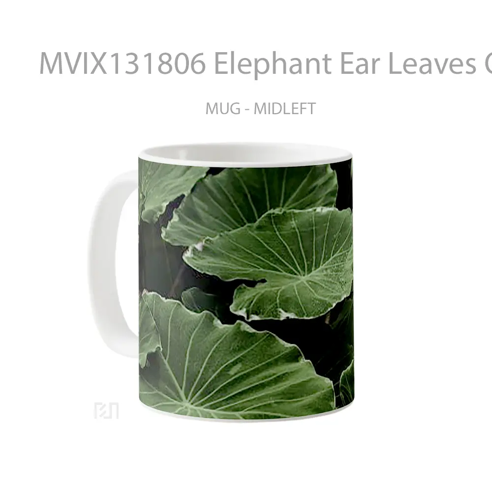 Mug Elephant Ear Leaves On Water Gelas Hewan Lucu - All-side / Desain