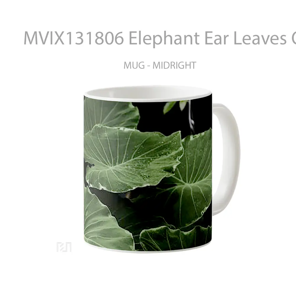 Mug Elephant Ear Leaves On Water Gelas Hewan Lucu - All-side / Desain