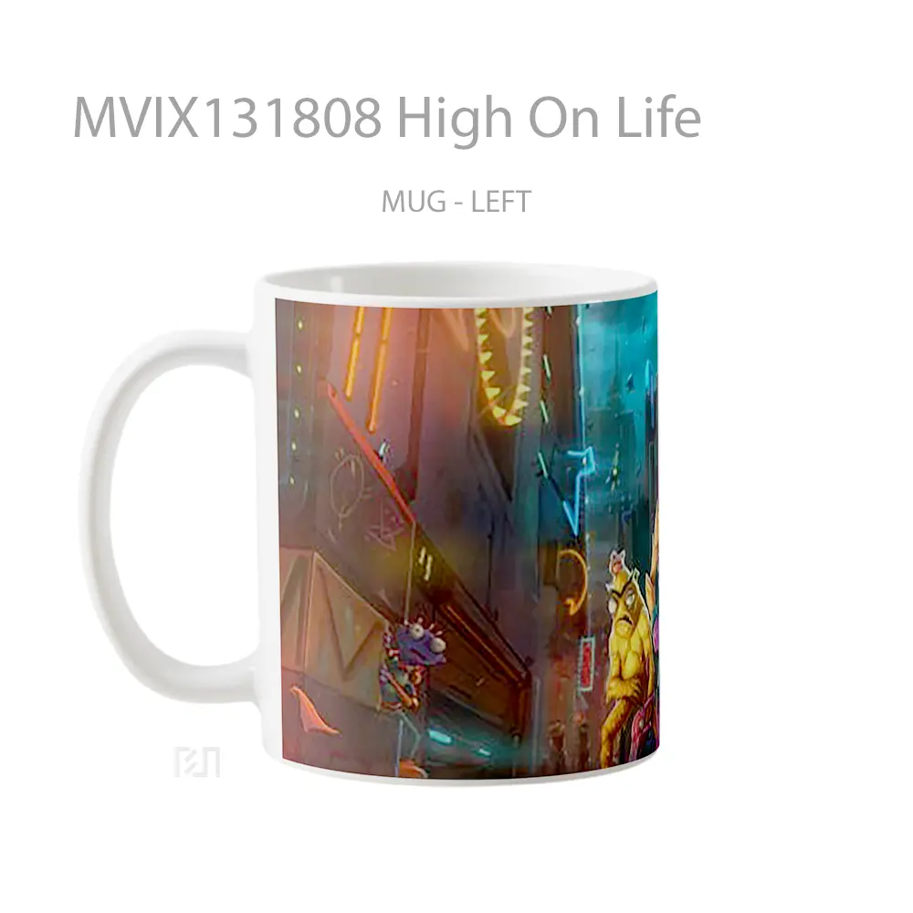 Mug High On Life Gelas Keramik Unik - All-side / Desain