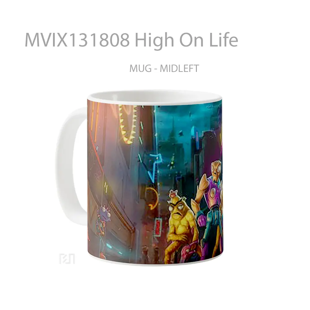 Mug High On Life Gelas Keramik Unik - All-side / Desain