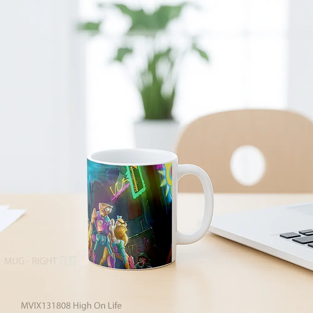 Mug High On Life Gelas Keramik Unik - All-side / Desain