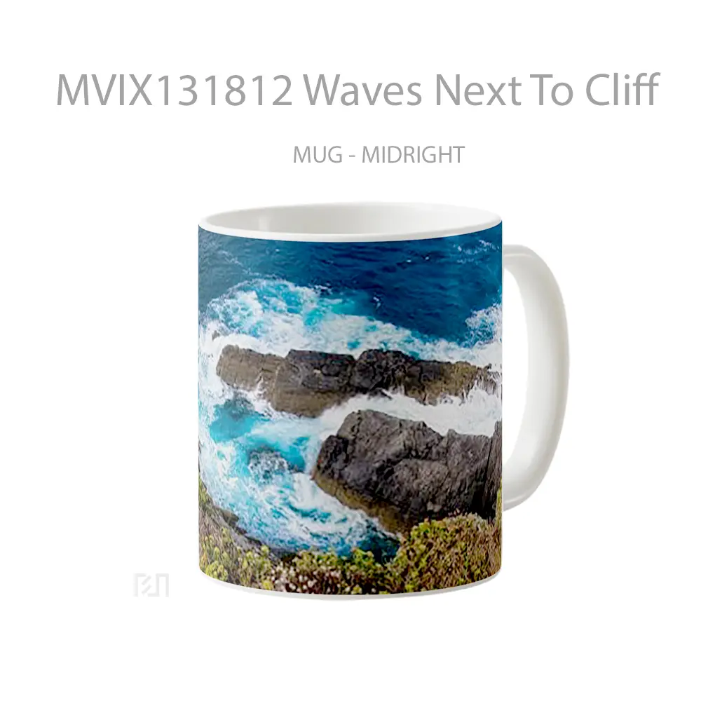 Mug Waves Next To Cliff Gelas Keramik Unik - All-side / Desain