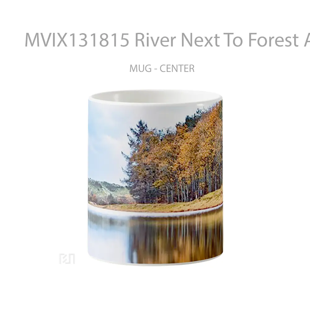 Mug River Next To Forest And Hill Gelas Pemandangan Alam
