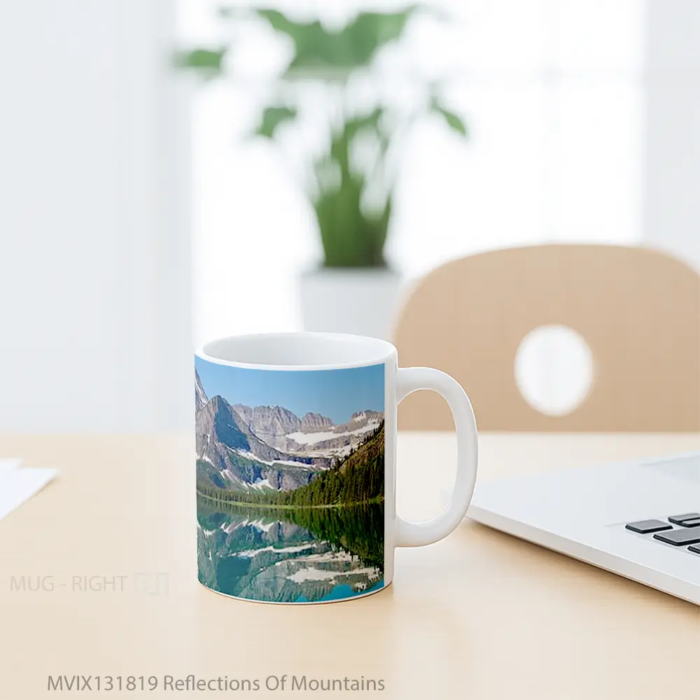 Mug Reflections Of Mountains Gelas Pemandangan Alam - All-side / Desain