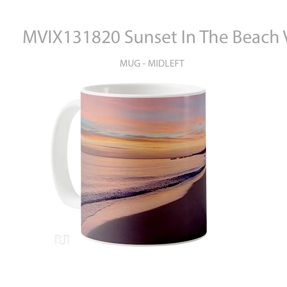 Mug Sunset In The Beach V2 Gelas Pemandangan Alam - All-side / Desain
