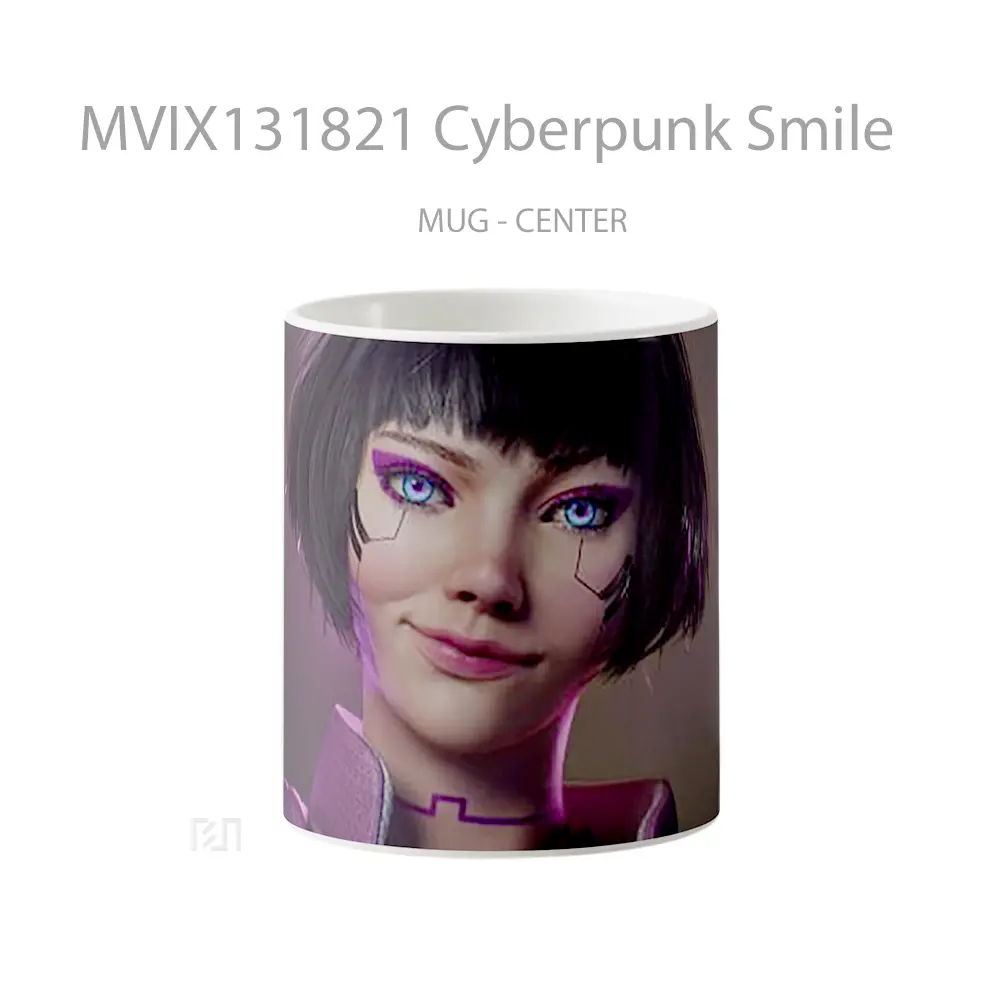 Mug Cyberpunk Smile Cangkir Gamer