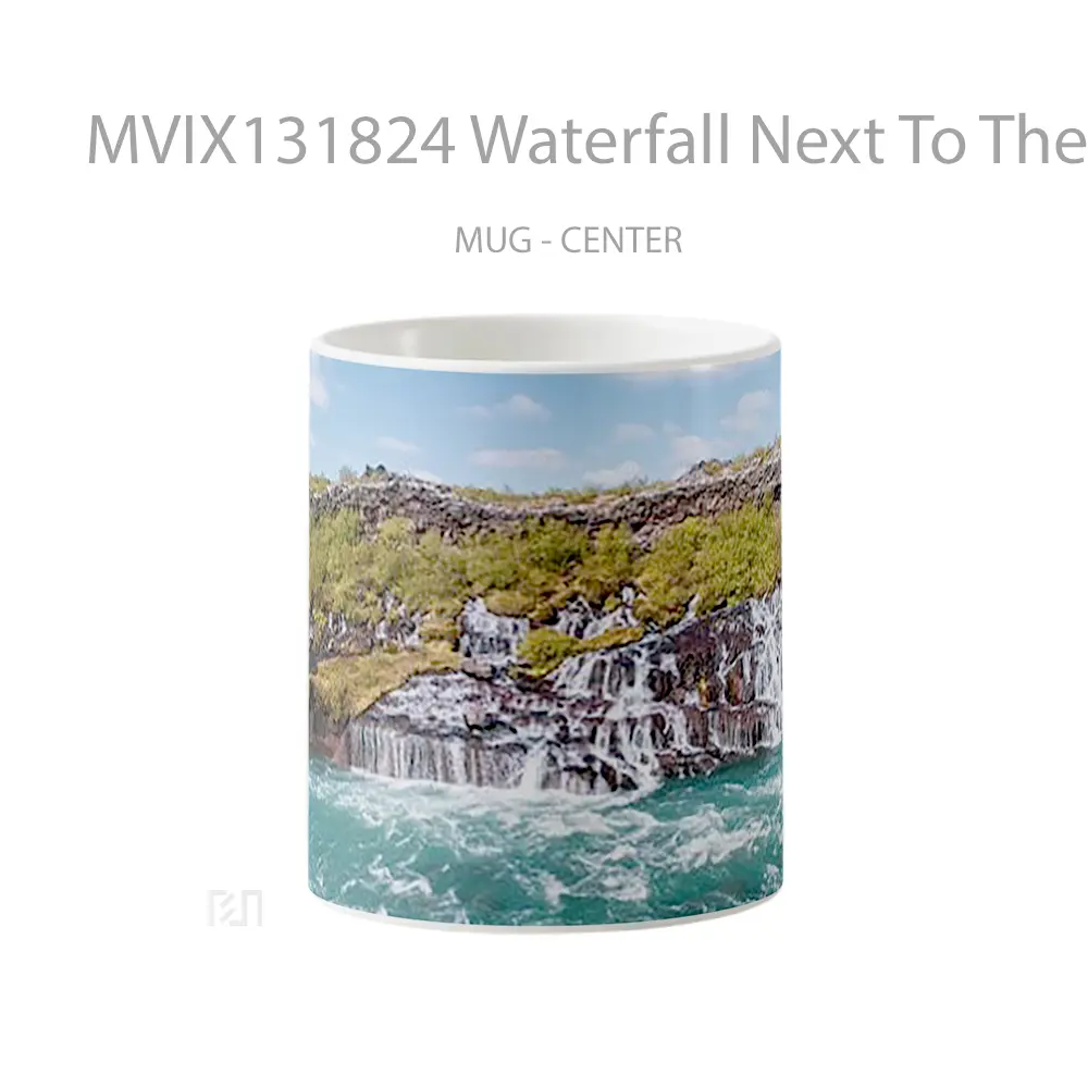 Mug Waterfall Next To The Sea Gelas Pemandangan Alam