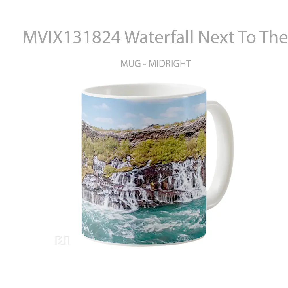 Mug Waterfall Next To The Sea Gelas Pemandangan Alam - All-side / Desain