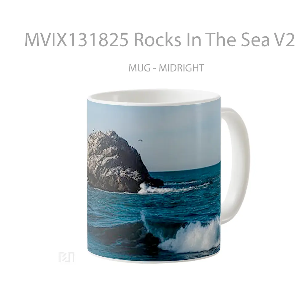 Mug Rocks In The Sea V2 Gelas Pemandangan Alam - All-side / Desain