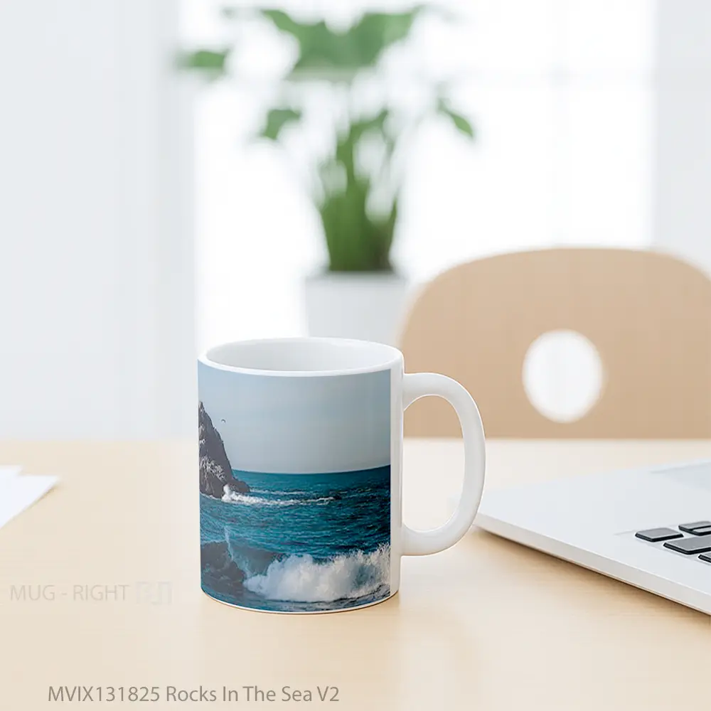 Mug Rocks In The Sea V2 Gelas Pemandangan Alam - All-side / Desain