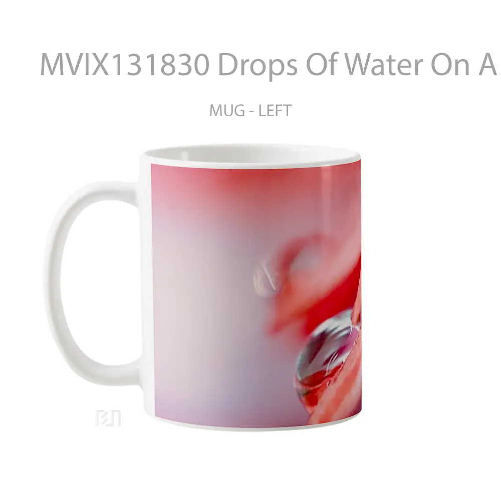 Mug Drops Of Water On A Flower Gelas Pemandangan Alam - All-side / Desain