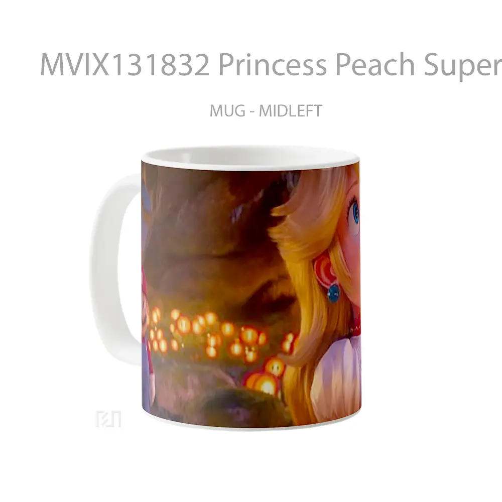 Mug Princess Peach Super Mario Bros Movie Gelas Keramik Unik - All-side / Desain