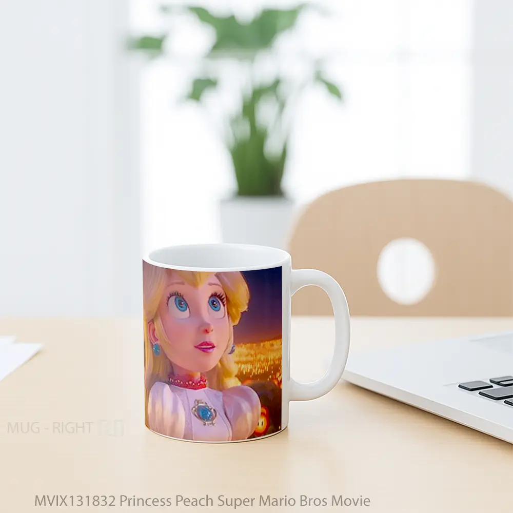 Mug Princess Peach Super Mario Bros Movie Gelas Keramik Unik - All-side / Desain