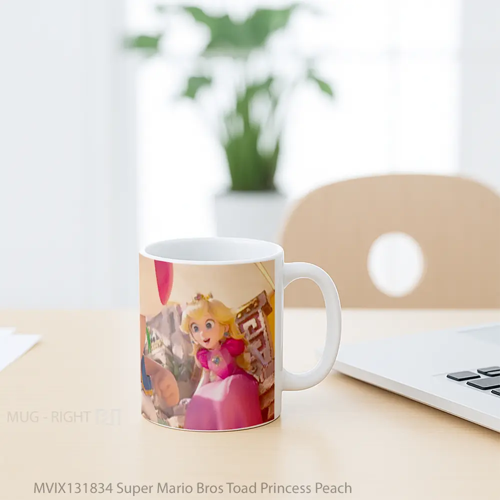 Mug Super Mario Bros Toad Princess Peach Gelas Keramik Unik - All-side / Desain