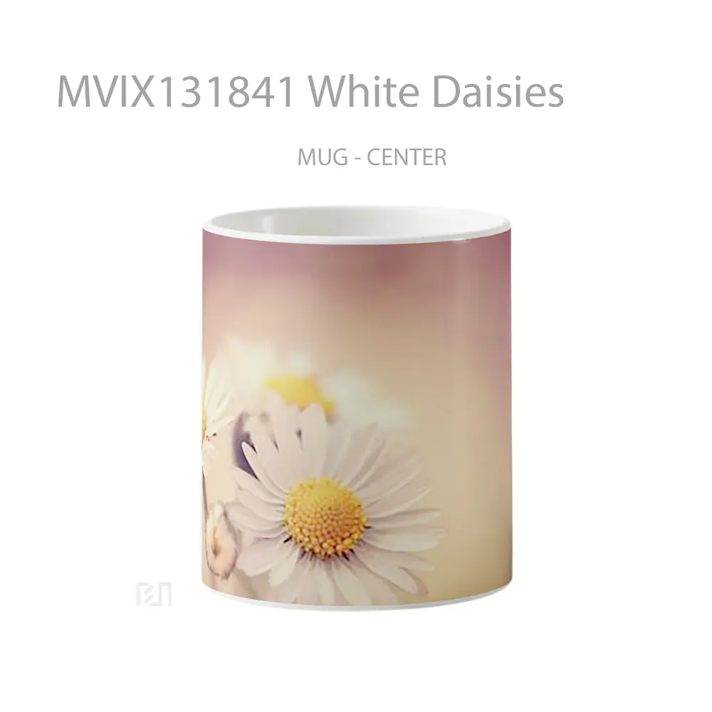 Mug White Daisies Gelas Keramik Unik