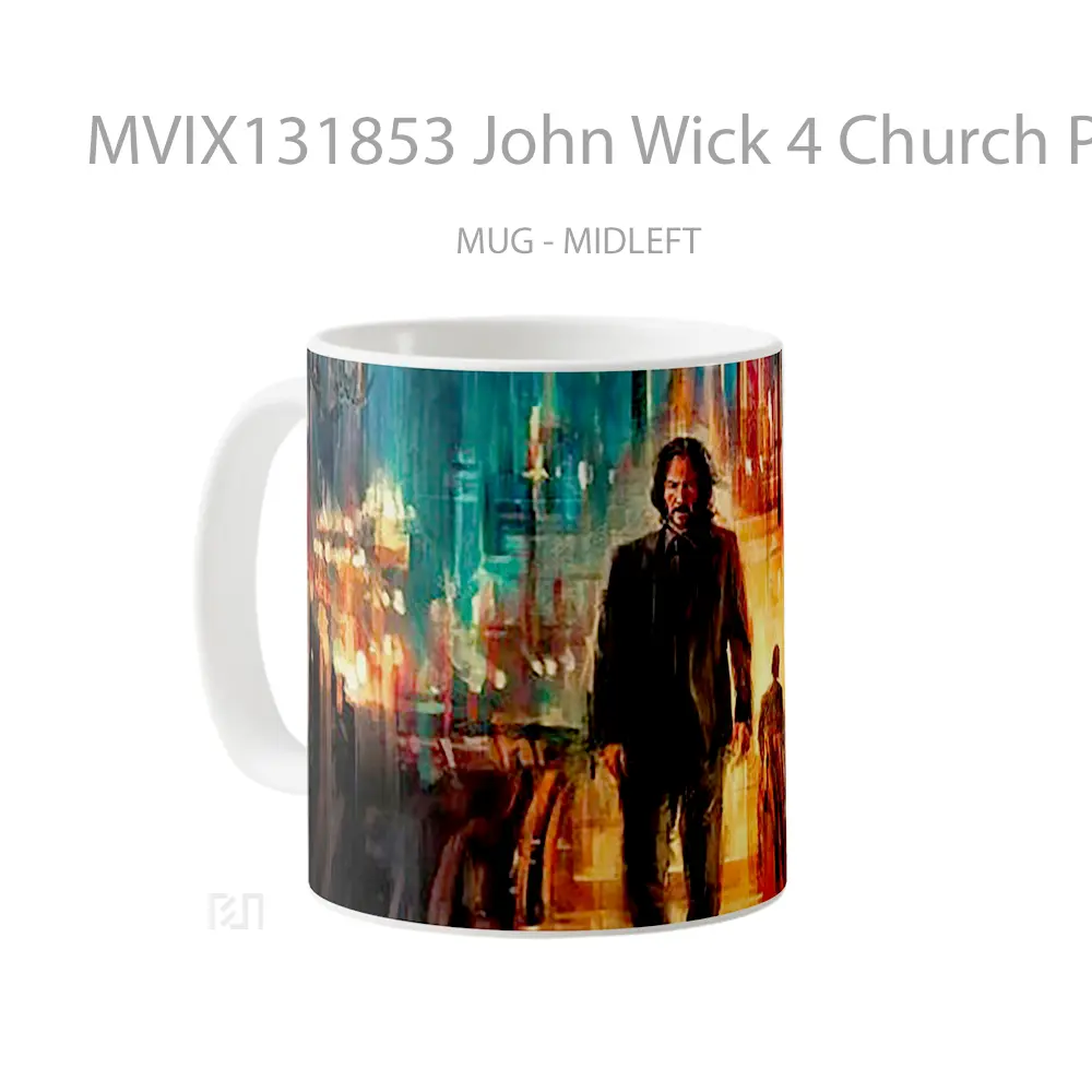 Mug John Wick 4 Church Poster Gelas Keramik Unik - All-side / Desain