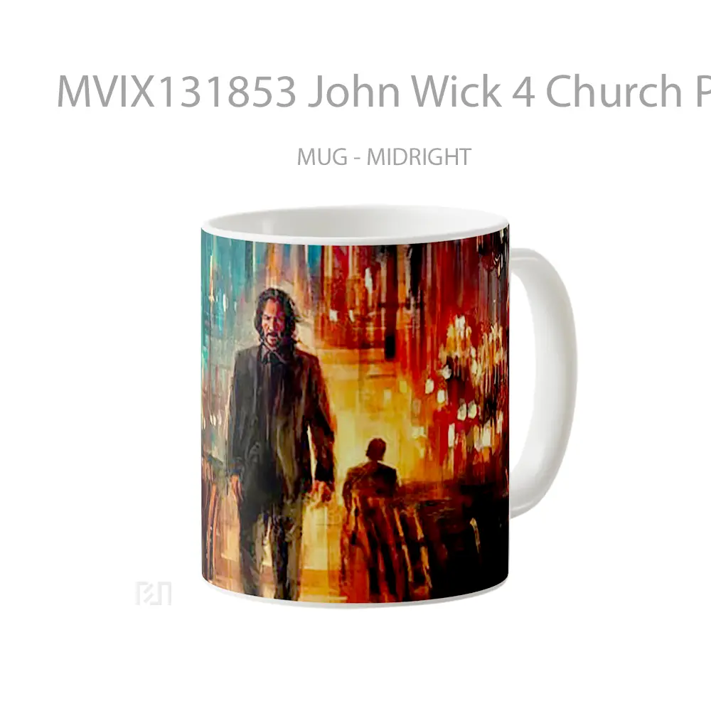 Mug John Wick 4 Church Poster Gelas Keramik Unik - All-side / Desain