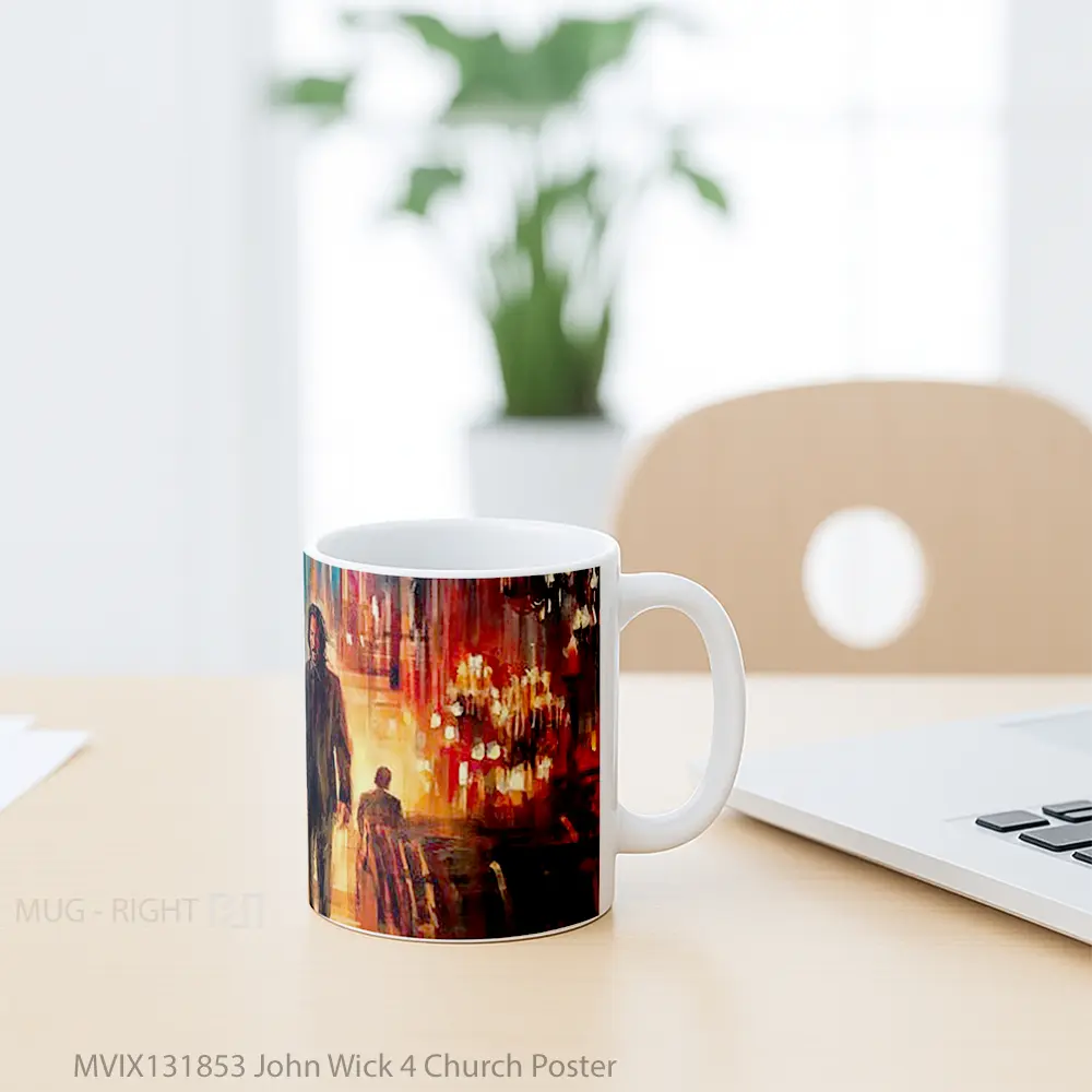 Mug John Wick 4 Church Poster Gelas Keramik Unik - All-side / Desain