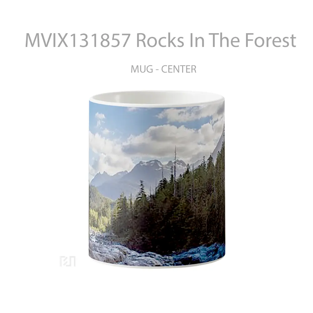 Mug Keramik Premium SNI - Mug Rocks In The Forest Gelas Pemandangan Alam
