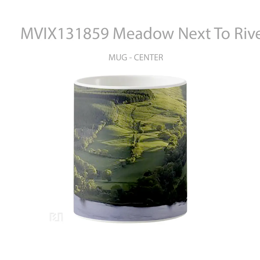Mug Meadow Next To River Gelas Pemandangan Alam