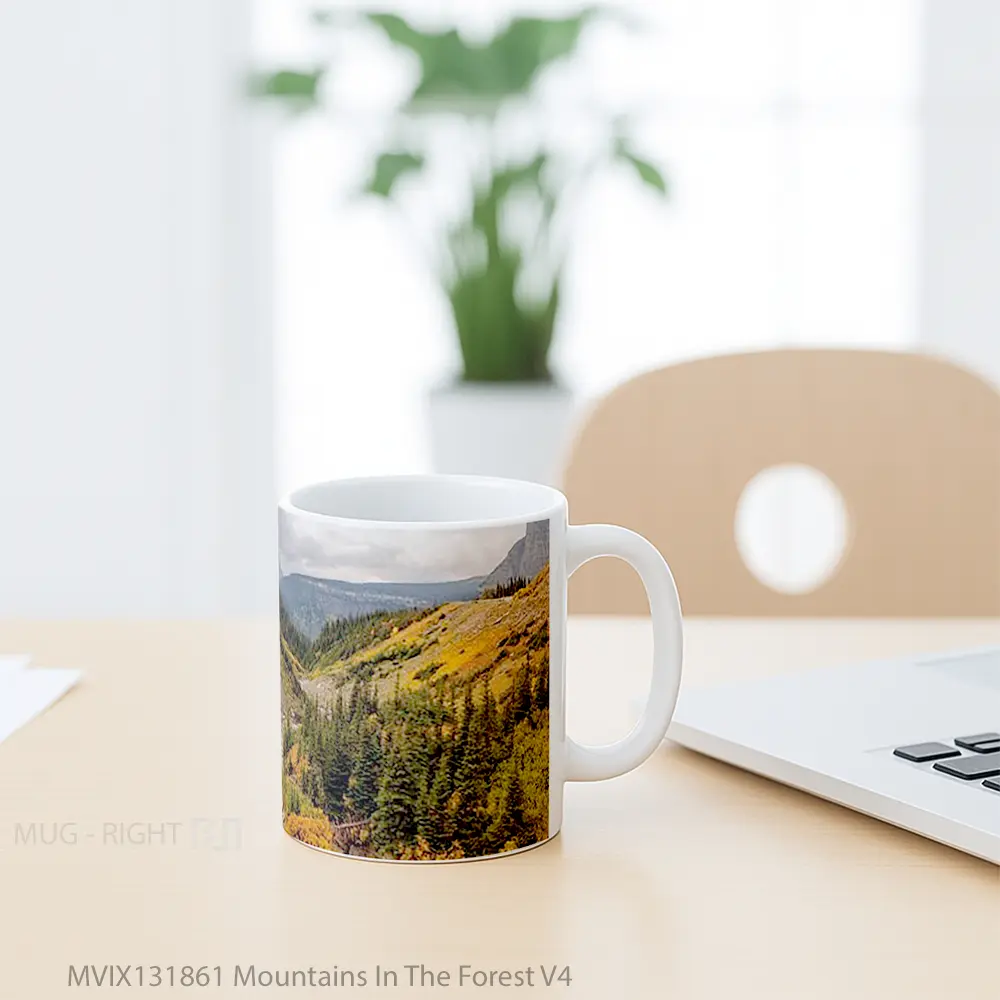 Mug Mountains In The Forest V4 Gelas Pemandangan Alam - All-side / Desain