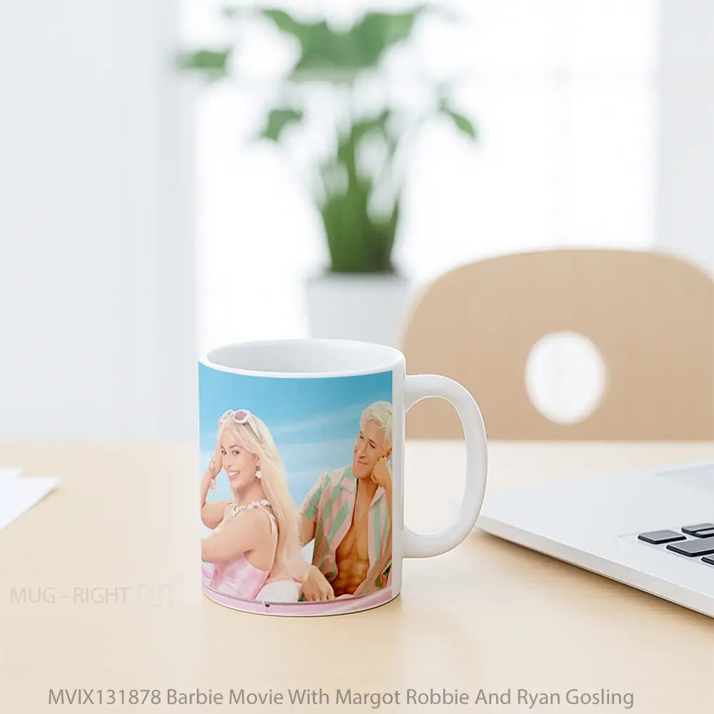 Mug Barbie Movie With Margot Robbie And Ryan Gosling Gelas Keramik Unik - All-side / Desain