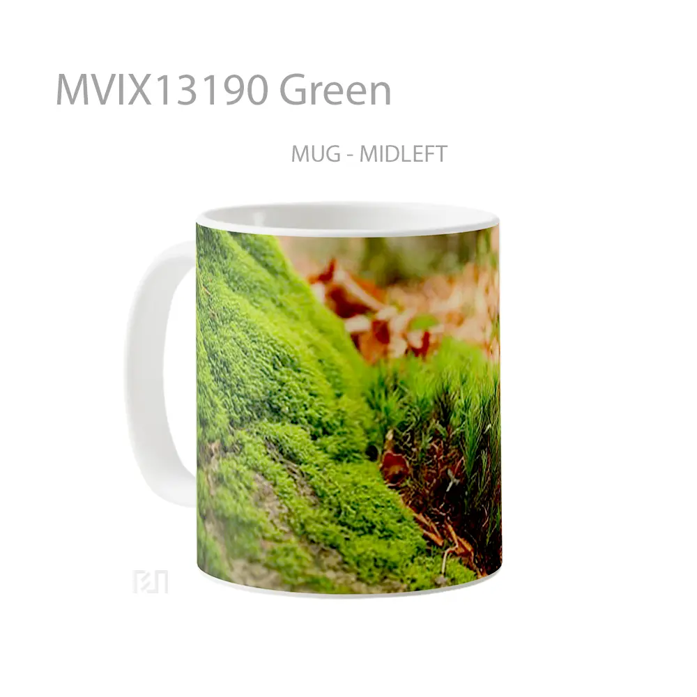 Mug Green Gelas Keramik Unik - All-side / Desain