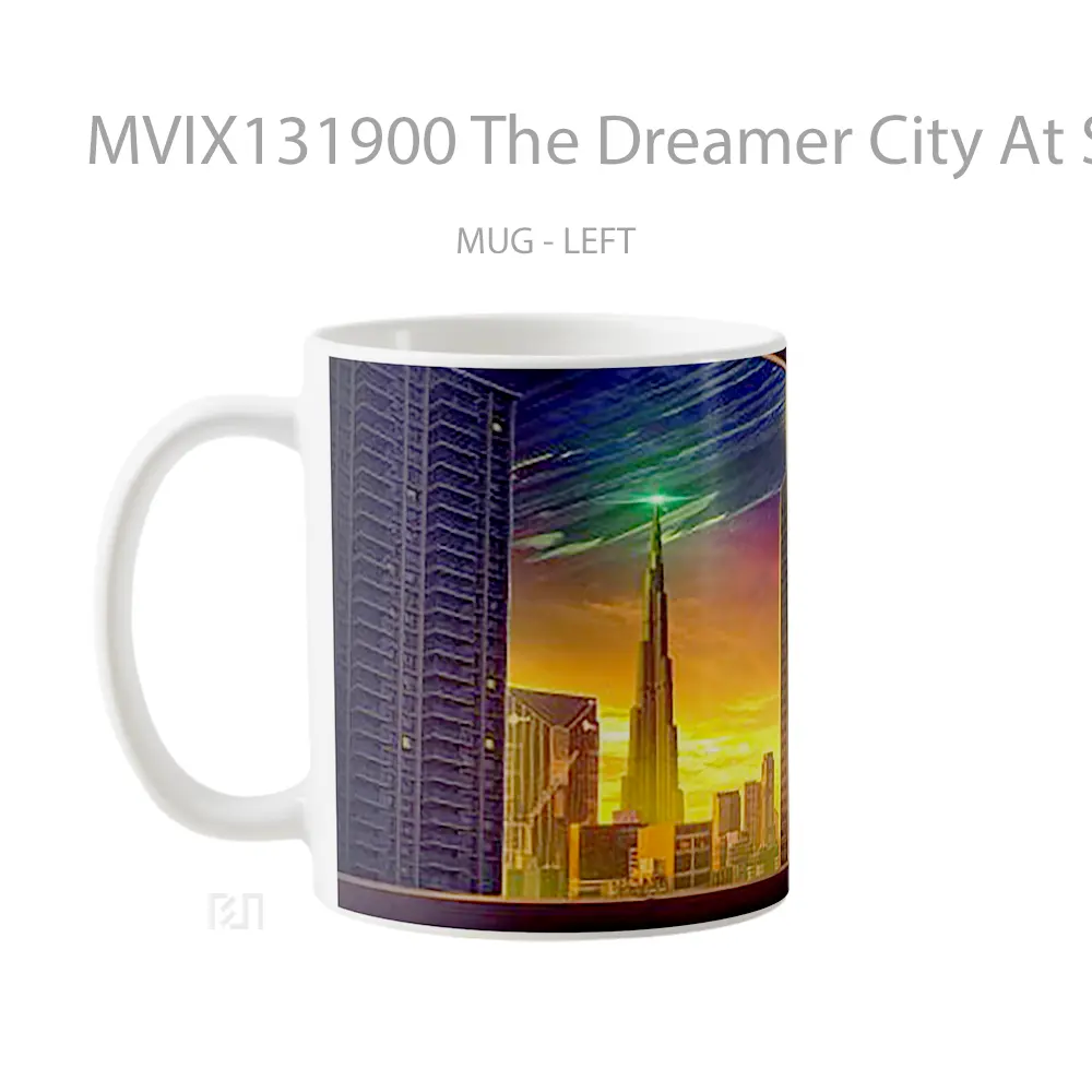 Mug The Dreamer City At Sunset Gelas Pemandangan Alam - All-side / Desain