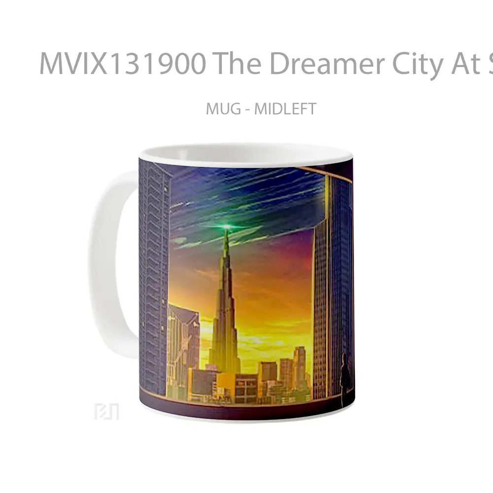 Mug The Dreamer City At Sunset Gelas Pemandangan Alam - All-side / Desain