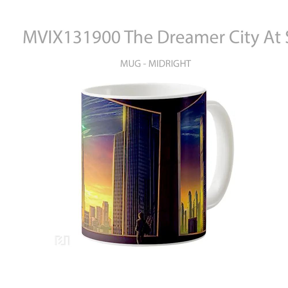 Mug The Dreamer City At Sunset Gelas Pemandangan Alam - All-side / Desain