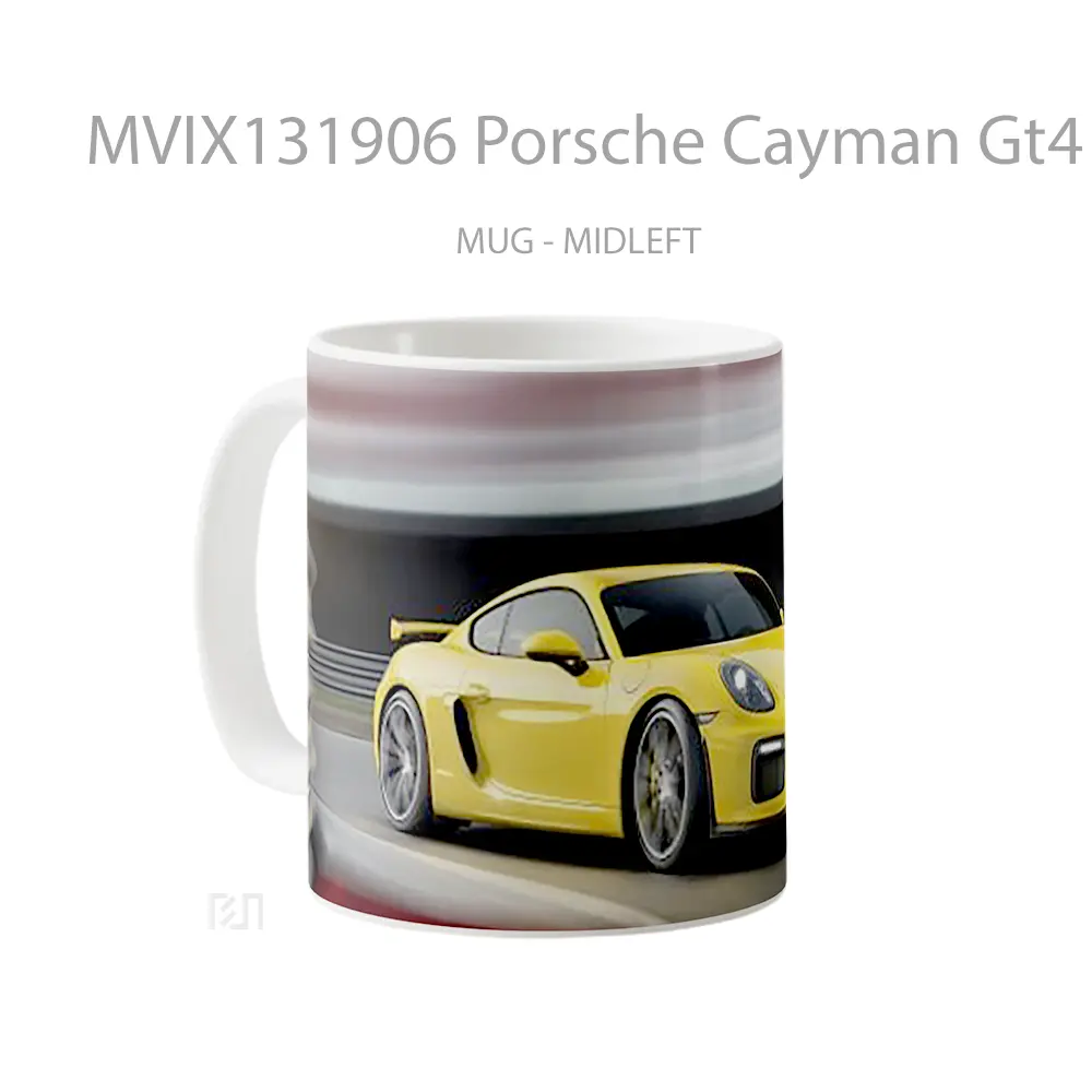 Mug Porsche Cayman Gt4 V1 Cangkir Mobil - All-side / Desain
