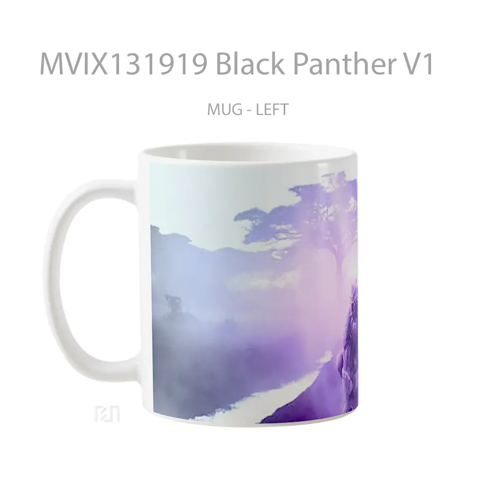 Mug Black Panther V1 Gelas Superhero - All-side / Desain